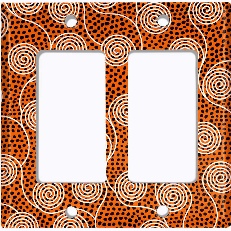 Plaque murale à 2 interrupteurs à bascule African Tribal, Orange