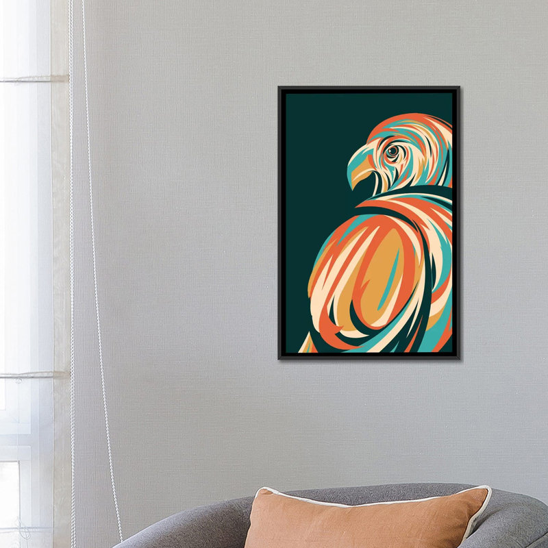 «Hawk», reproduction d'impression sur toile, H 26 po x l 18 po x P 1,5 po, Pas de tapis, Toile encadrée noire