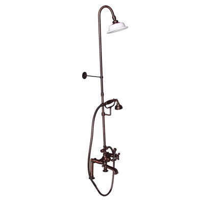 2 Handle Bathroom Clawfoot Tub Faucet with Diverter
