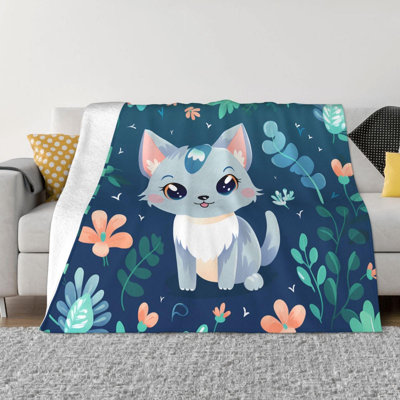 Calico cat Printed Wool Blanket a Portable Travel Blanket Suitable for beds Sofas and couches, 60 x 80 inComes with a canvas bag with cat print as a bonus