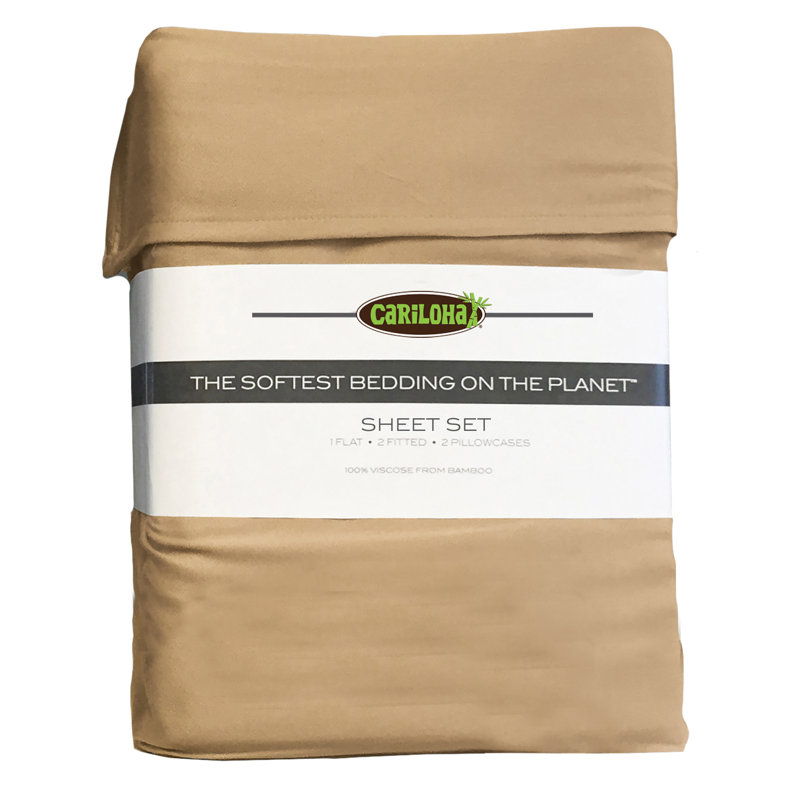 Rayon Twill Sheet Set, King Sheet Set + 1 Fitted Sheet + 1 Pillowcases, Sandy Shore