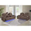 Ensemble de salon inclinable 3 pièces brun cendré-740493626