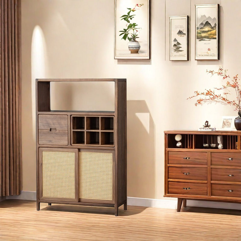 Nouveau cabinet d'appoint simple de style chinois, Brun