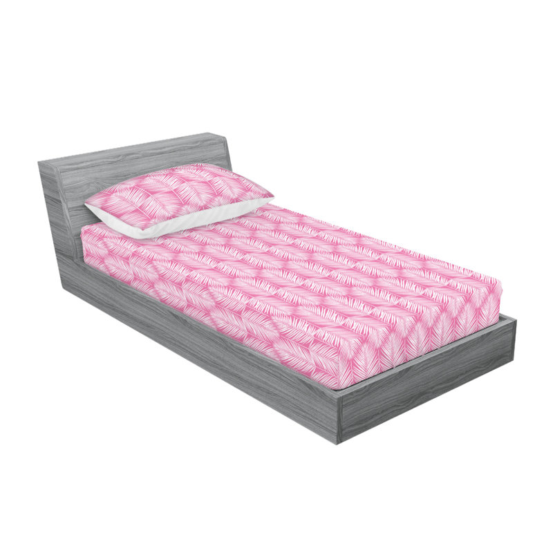 Microfiber Floral Sheet Set, Pink, Twin Sheet Set + 1 Pillowcase