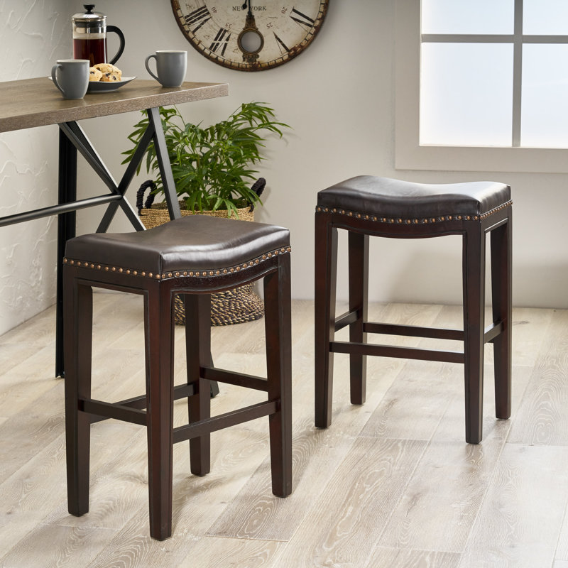 Tabouret de comptoir 26 po Asela, Marron foncé, Brun, Tabouret de comptoir (siège d'une hauteur de 26,2