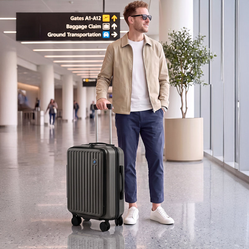 20-Inch Travel Suitcase with Combination Lock