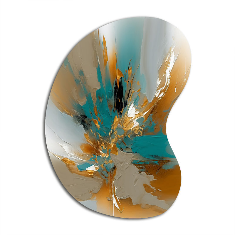 Horne - art mural abstrait en métal asymétrique, sculpture murale en métal Freeform, H 39 po x l 28 po