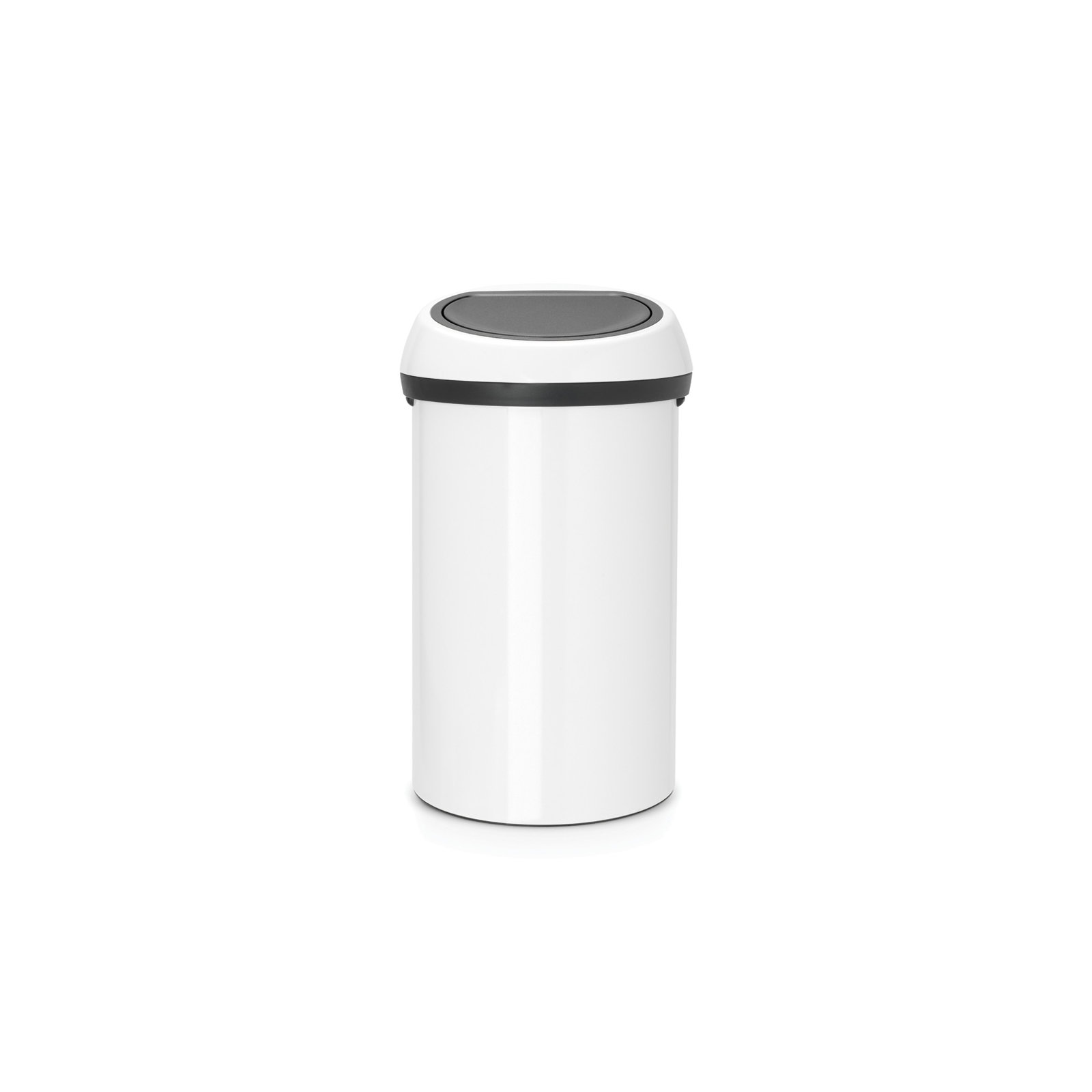 Brabantia Touch Top Trash Can 16 Gallon, White