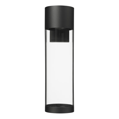 Wrought Studio™ Maitilde LED Outdoor Wall Sconce in Powder Coated Black with Clear Glass Shade