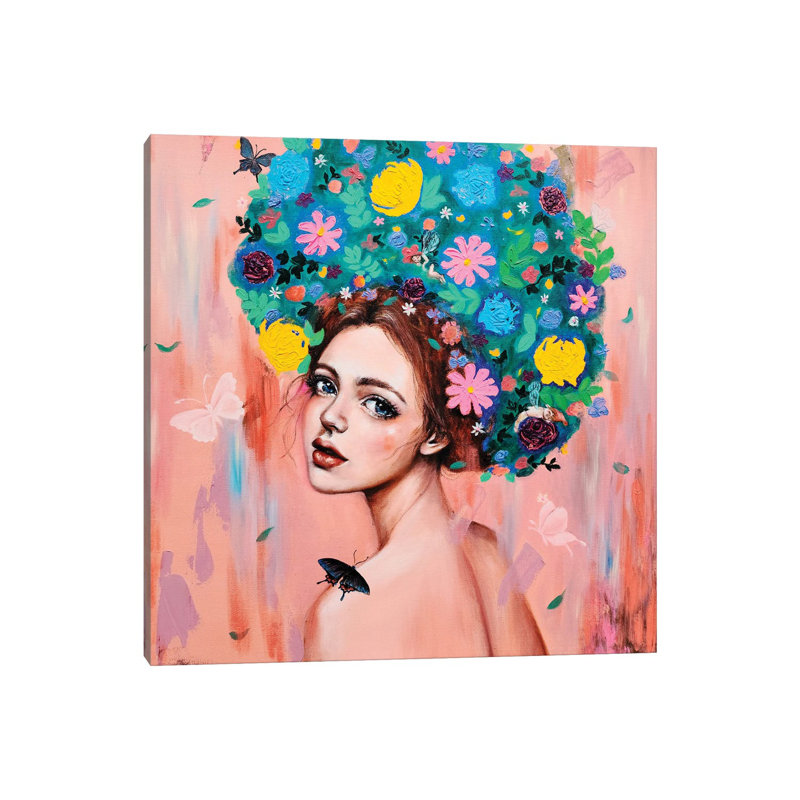 Flower Girl: Dreams Of You by Eury Kim - Wrapped Canvas Print, 30.48 cm H x 30.48 cm W