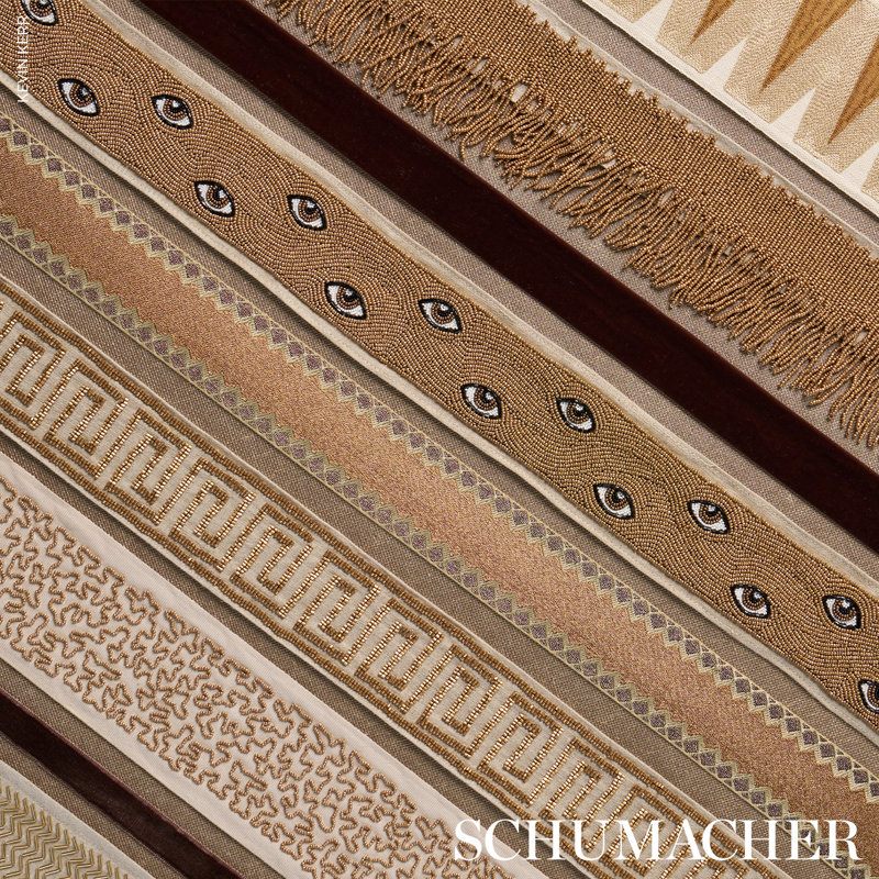 Delphi Beaded Tape, Gold on Natural