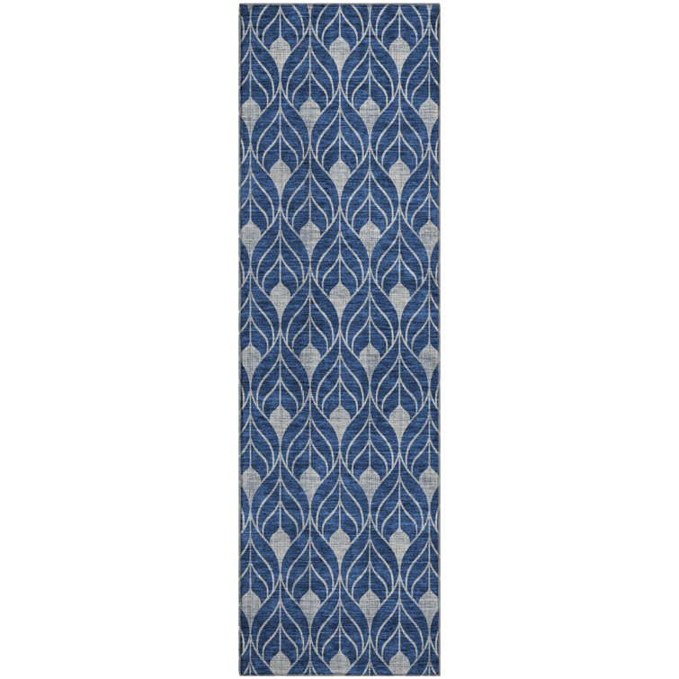 Premium Machine Washable Prisco Navy Rug