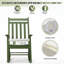 Chaise berçante de patio en bois massif vert avec coussin-1681363137