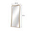 Miroir de plancher avec silhouette courbée gracieuse, cadre en bois d'eucalyptus, conception complète pour toute configuration de vestiaire, 36 po de profondeur, 78 po de hauteur, 83,73 lb de poids, miroir invitant