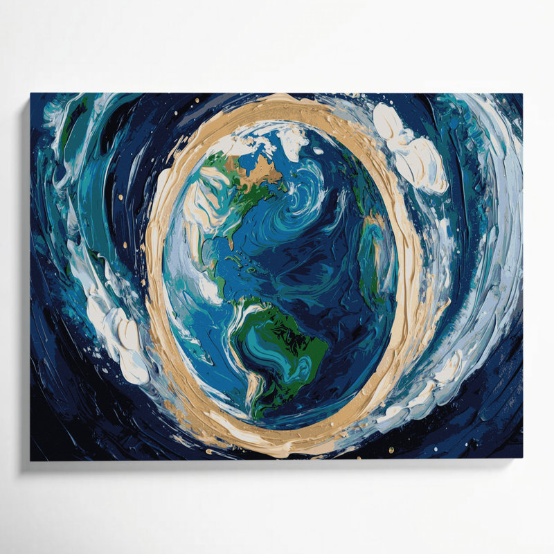 Art mural sur toile «Space Earth from Space», H 20 po x l 30 po