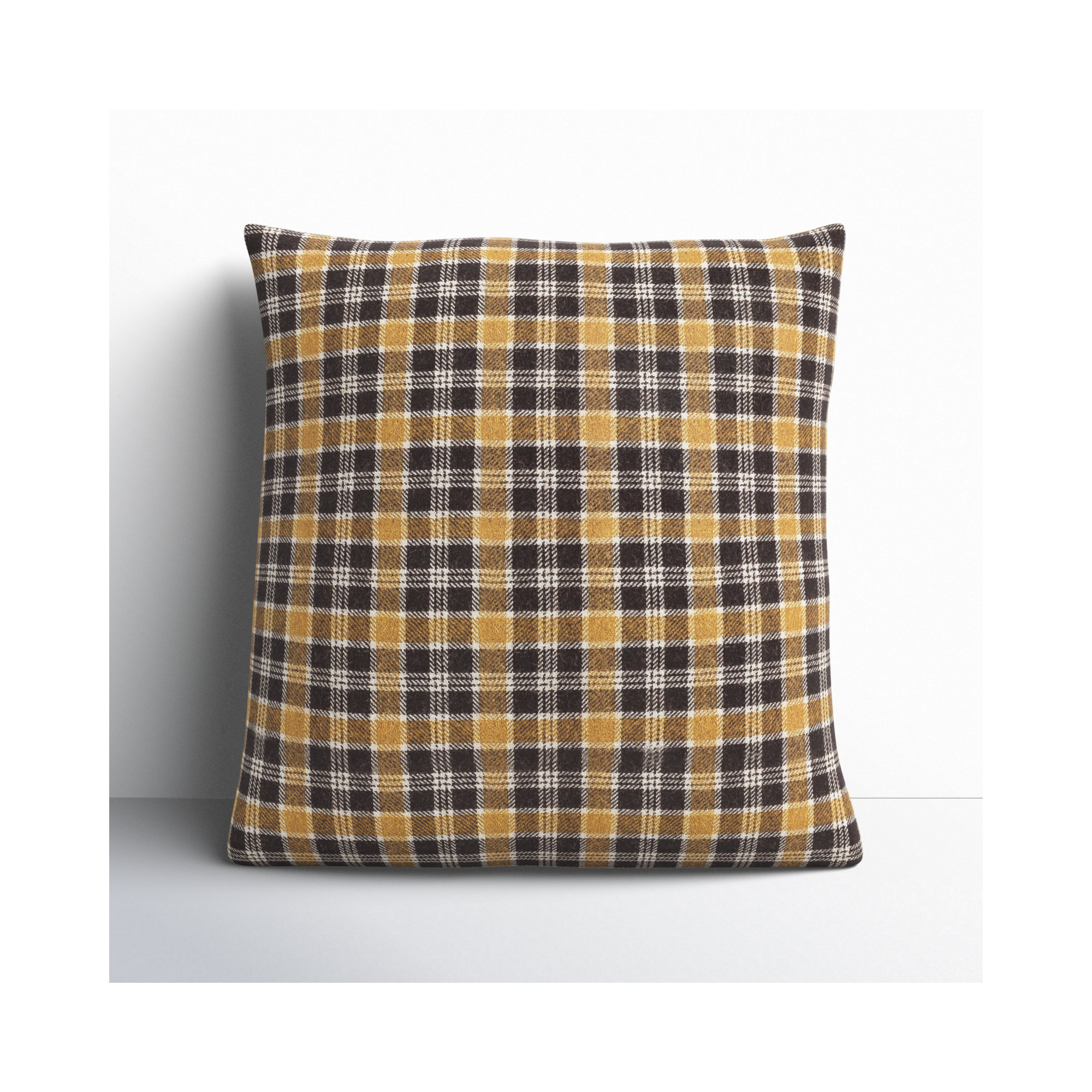 Waltman Plaid Throw Pillow, 18" x 18", Down
