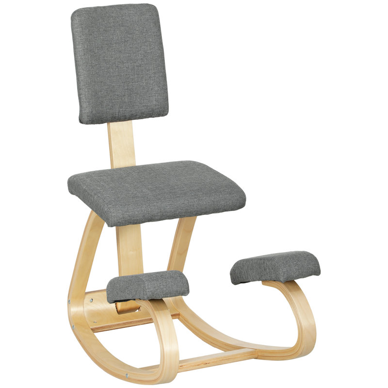 Fauteuil ergonomique à genoux, tabouret à bascule en bois, gris