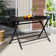 Outdoor Folding Black Silk Screen Table and Chairs Set for 6 People