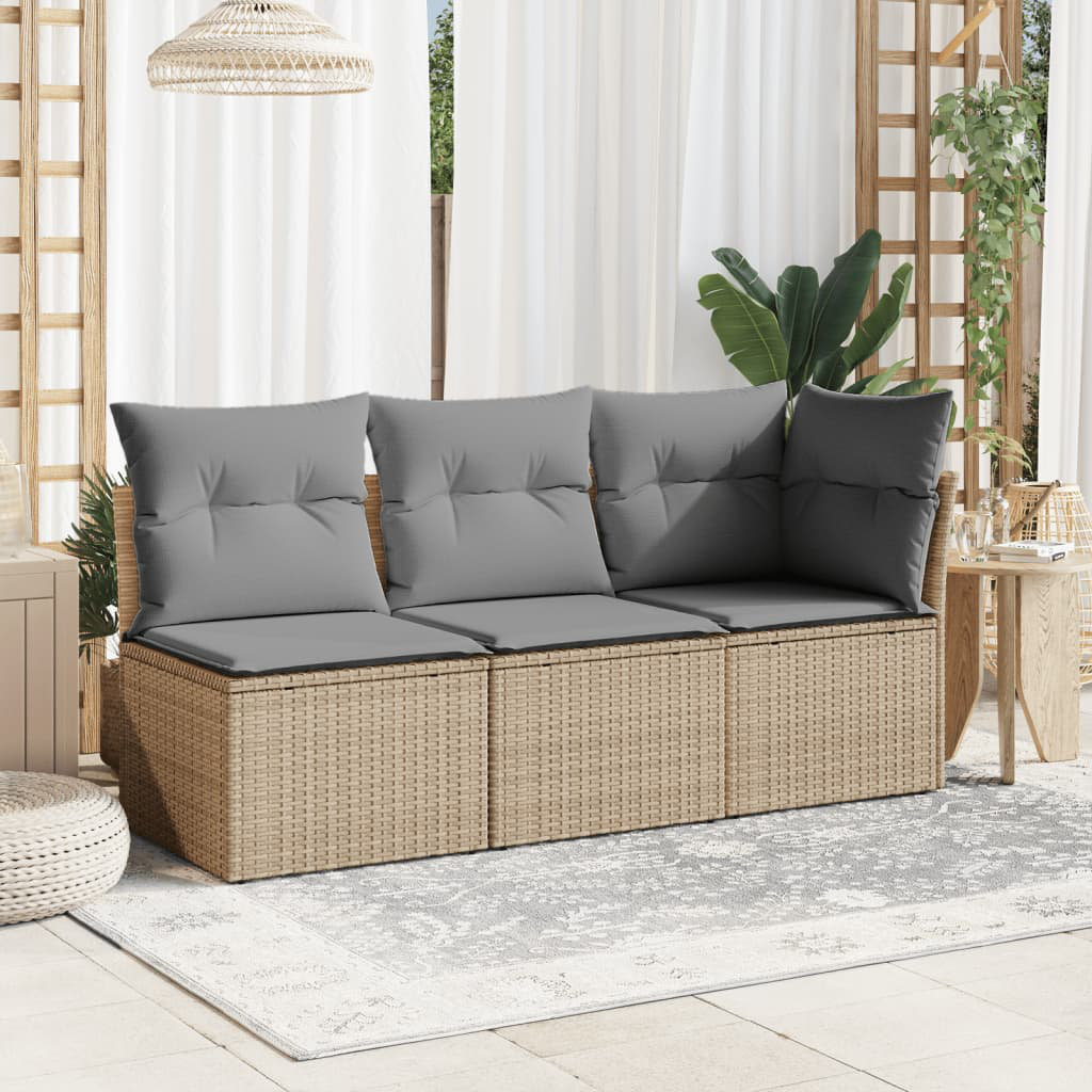 Vidaxl Garten-Ecksofa Mit Kissen Braun Poly Rattan