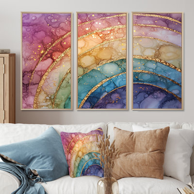 Radiant Cascade Of Rainbow I - ensemble de reproductions d'art mural arc-en-ciel