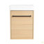 Meuble-lavabo mural 16 po avec lavabo en céramique et porte d'armoire à fermeture en douceur, pour petite salle de bain-126528309