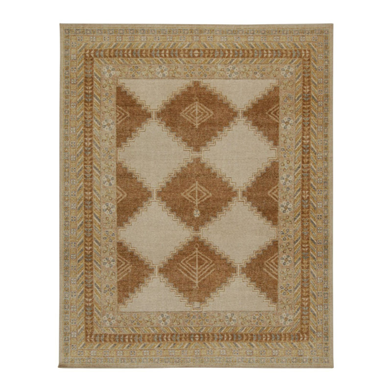 Distressed Hand Knotted Wool Area Rug, Rectangle 12' x 18'