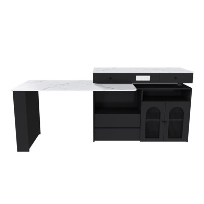 Kitchen Island With Extendable & Rotating Table For 4 by Latitude Run