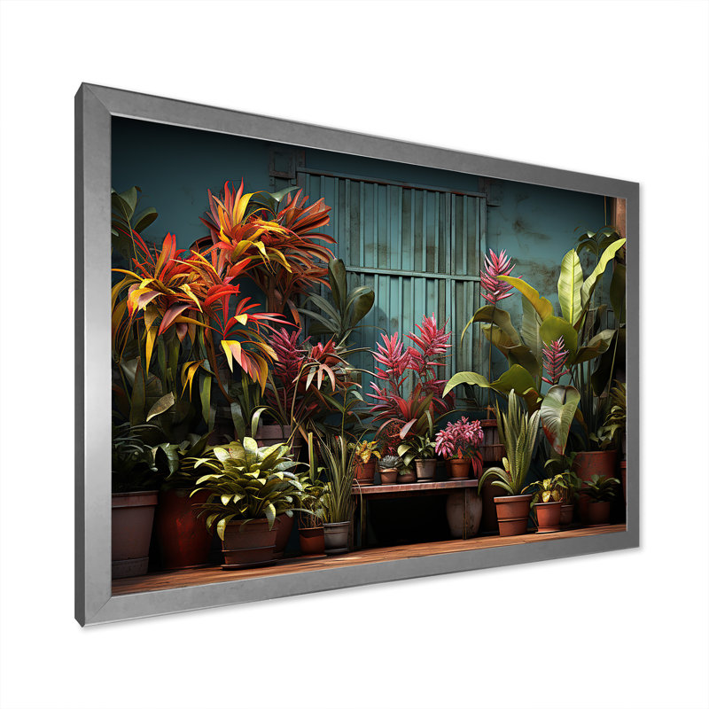 «Graffiti Urban Greenery Poetry I», reproduction sur toile, Cadre photo argenté, H 30 po x l 40 po x P 1,5 po