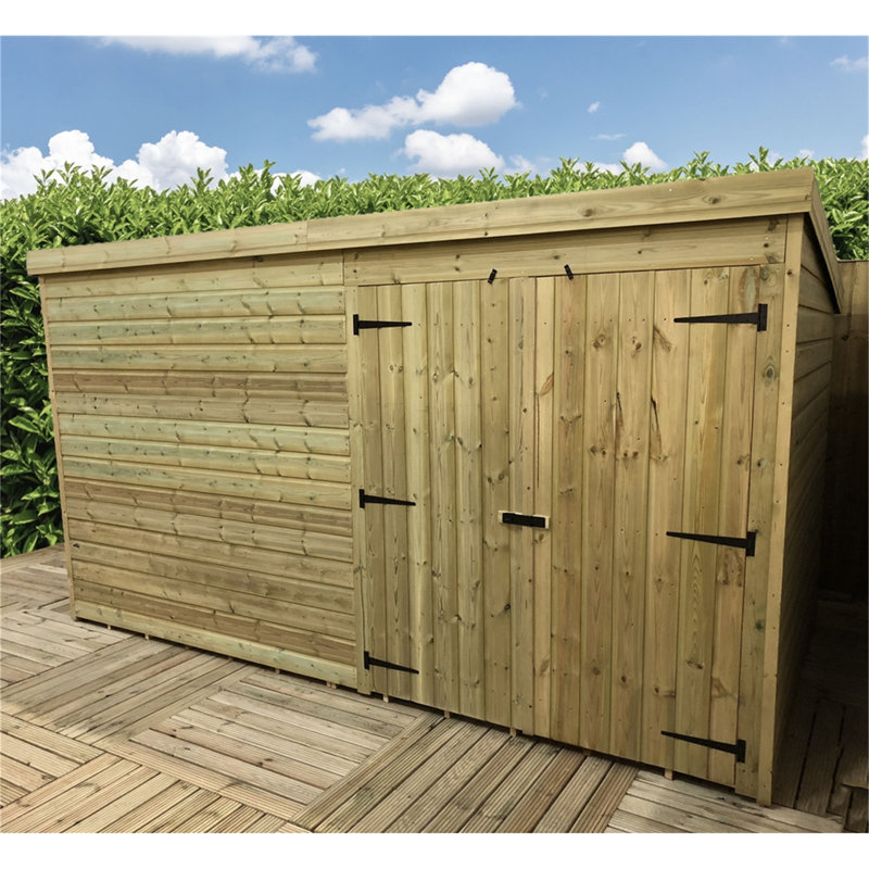 Shadow 14 ft. W x 5 ft. D Solid Wood Garden Shed