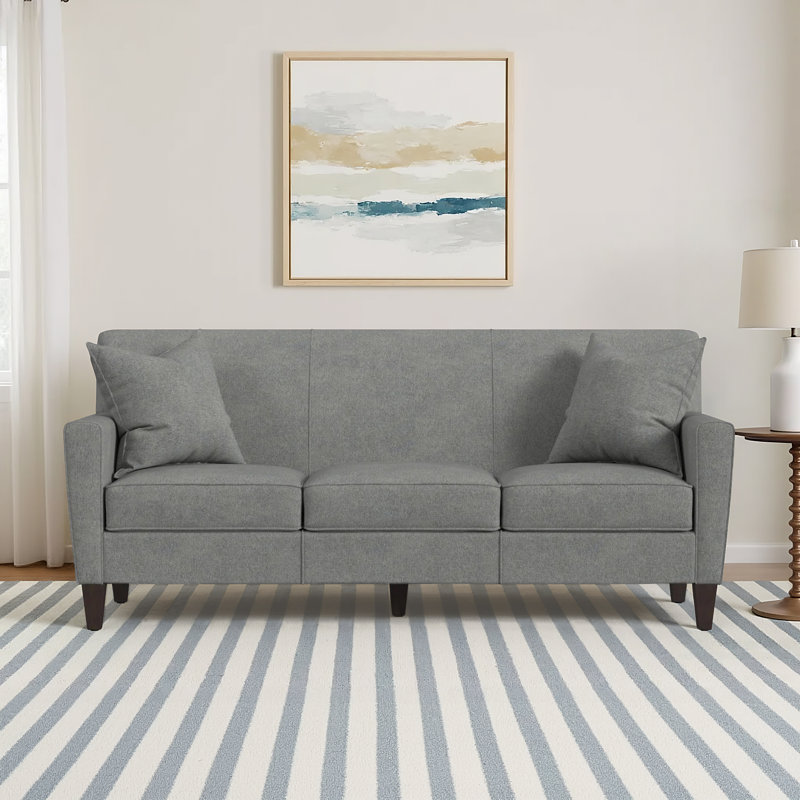 Osmin Sofa, Pebble Silver Polyester Blend