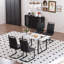 Ensemble de table de salle à manger en bois aggloméré rectangulaire blanc de 55 po et 4 chaises de salle à manger en polyuréthane