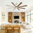 Modern 84" Indoor Windmill Brushed Nickel Ceiling Fan With LED Lights, Remote Control and 8 Wood Blades-1425338764-1425338765