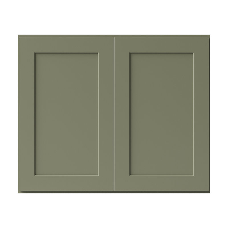 Armoire de cuisine en bois massif prête à assembler, H 30 po x l 36 po x P 12 po, Vert sauge
