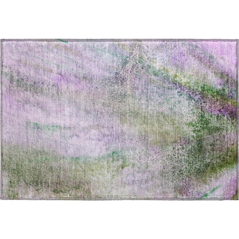 Premium Machine Washable Cerrito AMF505 Purple Rug, Rectangle 1'8" x 2'6"