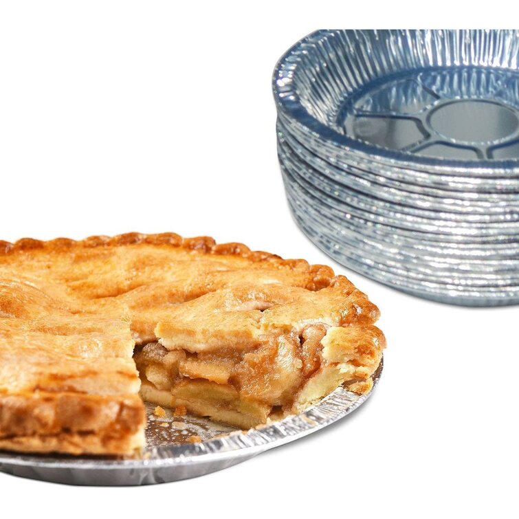 MT Products Small Pie Pans / Clamshell Aluminum Foil Pans - Pack of 100