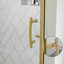 38-42" Wide X 71" High Pivot Semi-Frameless Shower Door With Clear Glass-123058511