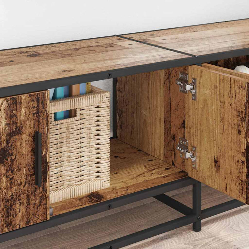 TV Cabinet Engineered Wood, 41cm H x 240cm L x 35cm W, Old Wood