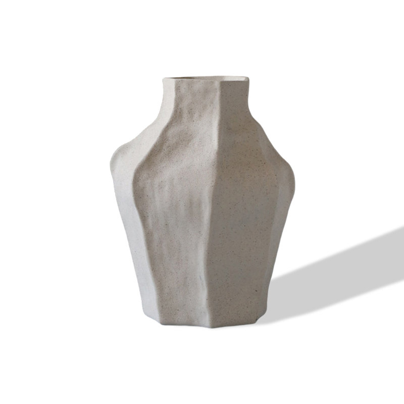 Vase de table en céramique Wabi Sabi, 14.8" H x 11.8" W x 11.8" D