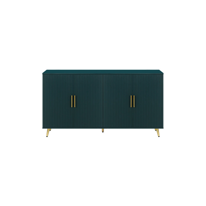 Console média bleu marine avec meuble de rangement et meuble télé de construction