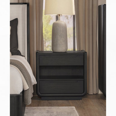 2-drawer LED Nightstand with USB