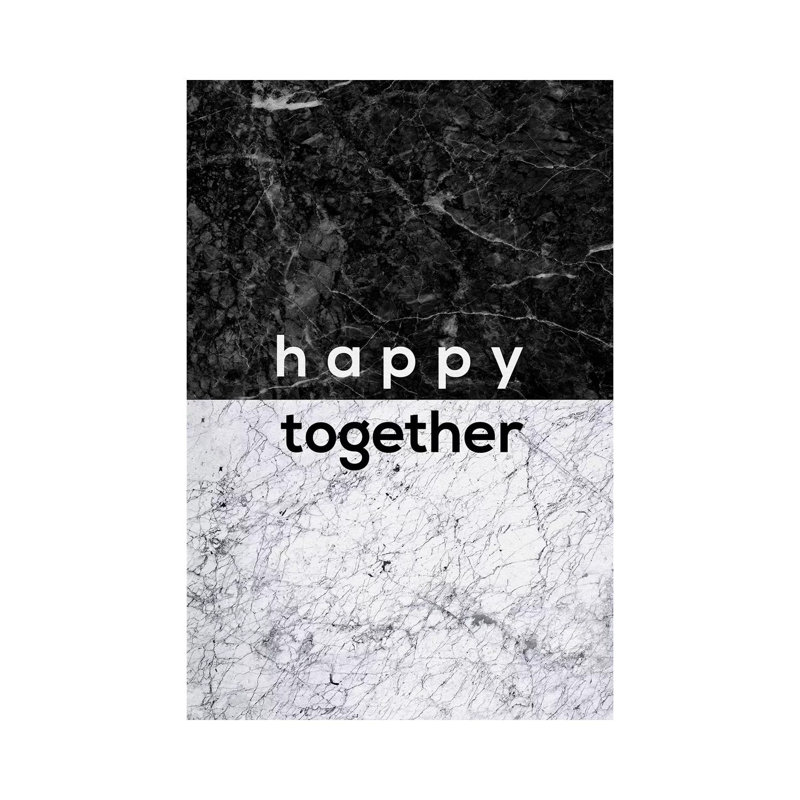 Happy Together B&W by Orara Studio - Wrapped Canvas Gallery-Wrapped Canvas Giclée, 66.04 cm H x 45.72 cm W x 1.91 cm D