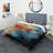 Orange Teal Abstract Fractal - Fractals Duvet Cover Set - Microfiber Polyester-1449551906