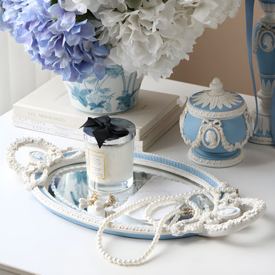 Rococo Relief Mirror Aromatherapy Tray - An Elegant Choice For Dressing Table Jewelry Storage And Photography