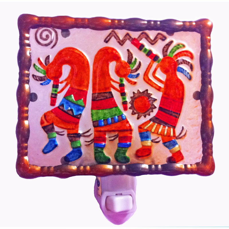 Handcrafted Ceramic Battery-Operated Night Light with Southwestern Design