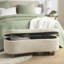 Banc de rangement rembourré à couvercle rabattable en taupe pour un usage domestique avec tissu et couleur pratique