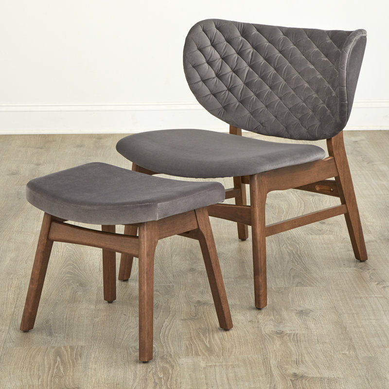 Leonid Upholstered Side Chair with Ottoman