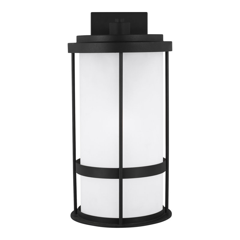 Grande lanterne murale d'extérieur à une lumière Wilburn de Génération Éclairage , Noir, H 20 po x l 10 po x P 10 po, 60 W