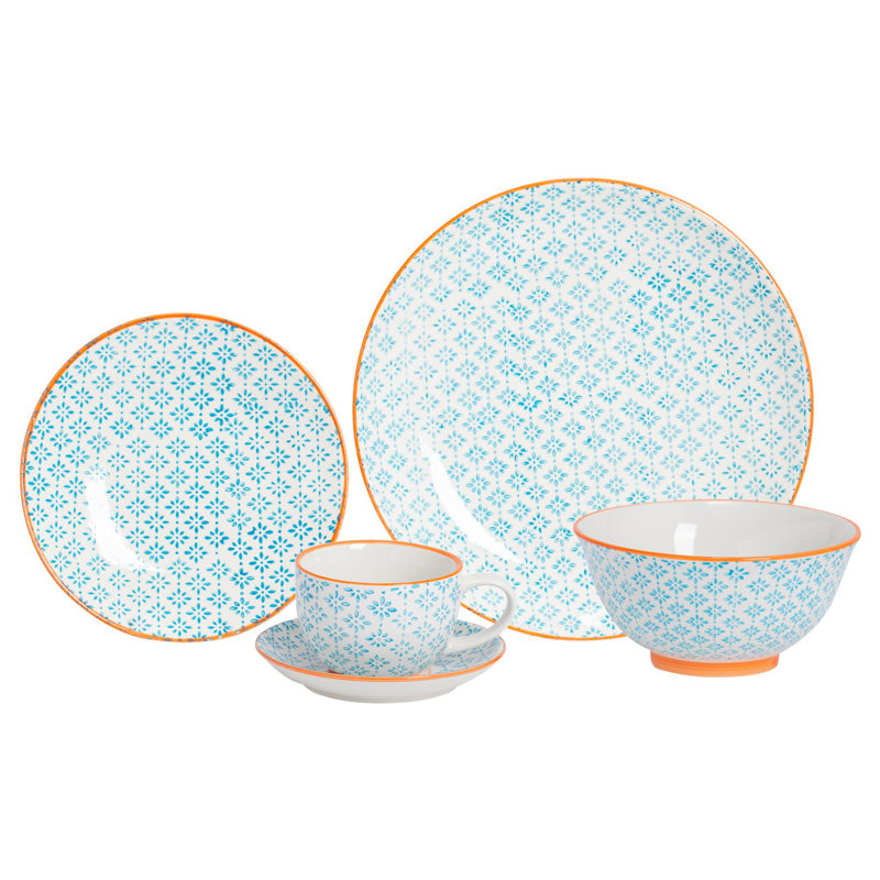 Nicola Spring - Hand-Printed Dinner Set