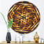 Horloge murale Fractal 3D Yellowish Hexagon-63618389