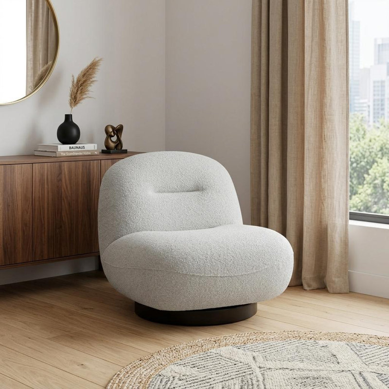 Méridienne pivotante en tissu crème 33 po